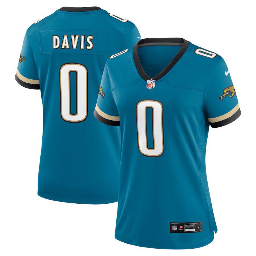 Women Jacksonville Jaguars #0 Gabe Davis Green Nike Throwback Game NFL Jersey